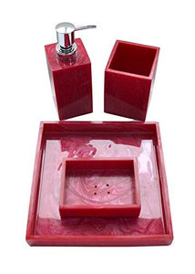 Ensemble de salle de bain en résine de luxe personnalisable en gros distributeur de savon personnalisé porte-brosse à dents gobelet pour hôtel décoration intérieure - Product Image 2