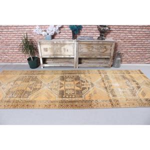 Tapis turc, tapis de couloir 3,8x10,3 pieds, tapis persan jaune - Product Image 3