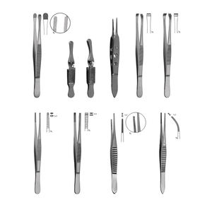 Pinces à tissus Wangensteen 23 cm (9 pouces) droites et courbes, type Buldog et Bishop, à 4x5 dents - Product Image 1