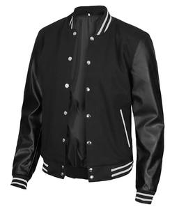 Chaqueta universitaria de béisbol informal a la moda al por mayor, chaqueta personalizada de algodón y poliéster con letras, chaqueta universitaria para hombre - Product Image 1