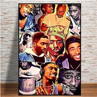 Poster d'étoile de musique Décoration Peinture Gangster Rap Hip Hop Wall Art Print Home Decor Hanging Painting