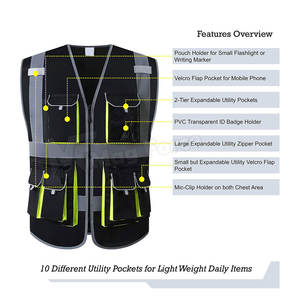 Chaleco de Seguridad Reflectante de Alta Visibilidad para Construcción, con Logotipo Personalizado de Fábrica - Product Image 3