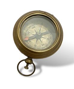 Boussole grossissante en laiton et verre à bouton-poussoir, accessoire de bureau léger, instrument nautique, accessoire de bureau fonctionnel - Product Image 3