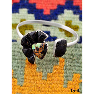 Southwest Handmade Black Jack Turquoise Sterling <b>Silver</b> Fashion <b>Cuff</b> <b>Bracelet</b> Elegant Black Jack Turquoise <b>Silver</b> <b>Cuff</b> for Women - Product Image 3