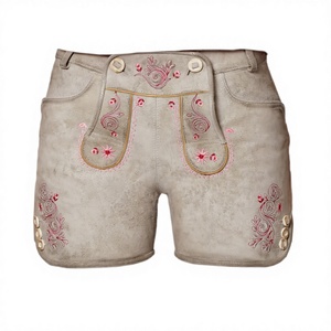 Lederhosen en cuir de vachette suédé, coupe-vent, tenue traditionnelle allemande, bavaroise, pour l'Oktoberfest, modèle court (Lederhosen bavarois) 1,2 mm - Product Image 1