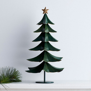 Sapin de Noël en métal argenté avec étoile Décoration de table élégante à paillettes pour la maison et le bureau Décoration de Noël - Product Image 3