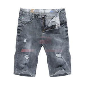 Short en jean pour hommes Offre Spéciale sur mesure 100% coton léger respirant motif solide taille élastique Style décontracté pour adultes - Product Image 1