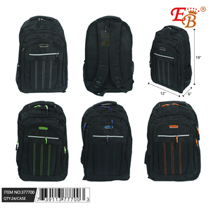 Zaino da viaggio nero da 19 \ "Set da 24 pezzi/CS resistente ed elegante per avventure in movimento - Product Image 1