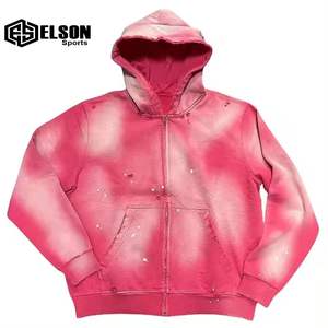 New Arrival Oversized Men Clothing 100% Cotton Heavyweight <b>Zip</b> up Hoodies 3D Puff Printing Zipper Hoodie - Product Image 5