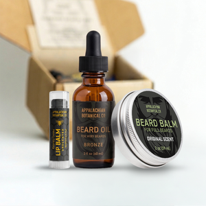 Ensemble de soins pour la barbe ABCo Bronze - Huile à barbe - Baume à barbe - Extraits botaniques - Huiles essentielles - Hydratant - Emballage écologique - Product Image 2