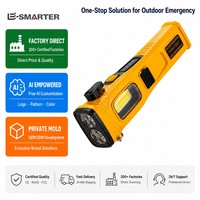 Lampe de poche LED à double lumière, rechargeable par énergie solaire, lampe de travail, lumière d'urgence pour voiture et camping