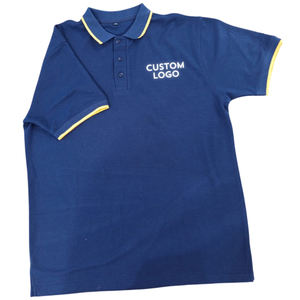 Polo en coton uni coupe classique avec col à revers et fermeture boutonnée, impression personnalisée, chemises décontractées, logo personnalisé, polos pour hommes - Product Image 4
