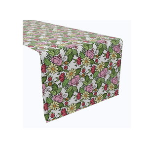 Fourniture en vrac Design unique 100% coton Matériau Rectangle Brodé Chemin de table à manger avec logo personnalisé - Product Image 5