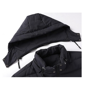 Classique nouvelle mode hiver coupe-vent hommes veste chaud épais en peluche à capuche extérieur manteau - Product Image 3