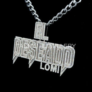 Pendentif Lettre DESEADO LOMI Hip Hop Chrétien de Qualité Supérieure, Fermoir Personnalisé, Plaqué Or 10K, Moissanite VVS Certifiée GIA, Unisexe - Product Image 2