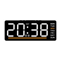 Huayang 6676 Spiegel-LED Digitaler Wecker Duale Alarme Zeit Datum Woche Temperatur DST 5-stufig Einstellbare Helligkeit Tischuhr