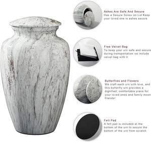 Urnas de cremación para adultos de aluminio de buena calidad Urna de metal funeraria - Product Image 5