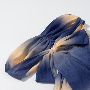 Robe longue d'été décontractée pour femmes, bleu et jaune, sans bretelles, dos évidé, plissée, longueur maxi, unie, teinte contrastée - Product Image 6