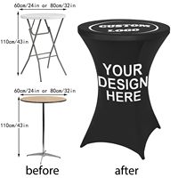 Housse de table ronde élastique sur mesure de haute qualité, en polyester spandex, économique, pour événements et mariages