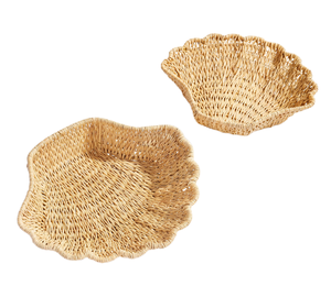 Sustainable Rattan Shell-shaped Bowls Charming Rattan Serving Bowl for <b>Dinnerware</b> - Product Image 1