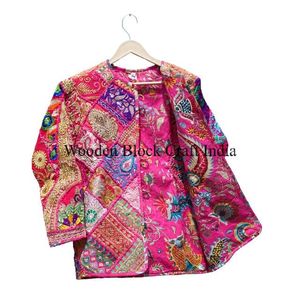 Vintage Cotton Ladies Fashionable New Quilted Embroidered Jacket Suzani Oversize Winter Autumn Kimono <b>Robe</b> Long <b>Coat</b> Occasions - Product Image 5
