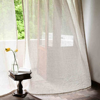 100% lin blanc 5% lumière solaire passlin voilages Plan Voile tissu nouveau matériau solide pour le salon chambre moderne