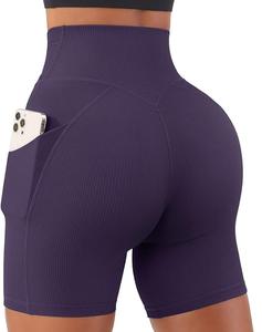 Pantalon de bain grande taille Pantalon court pour femme avec poche Short de bain taille haute Maillot de bain Bas de maillot de bain 82% Nylon, 18% Spandex - Product Image 2