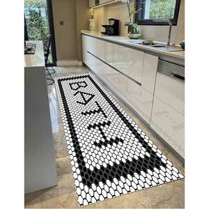 พรมเชนิลล์สีดำและสีขาว: ของตกแต่งห้องน้ำสไตล์โมเดิร์น พรมนุ่มแบบไม่ถักทอ - Product Image 5