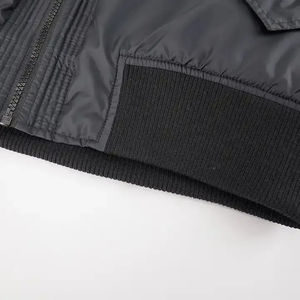 Vestes pour hommes - Veste bomber noire coupe-vent, fermeture éclair intégrale, hiver chaud, veste pour hommes personnalisée avec logo personnalisé - Product Image 6