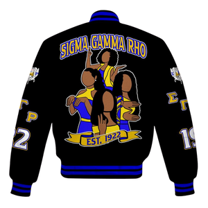 Sigma Gamma Rho 1922 Veste universitaire de vie grecque Royal Poodle SGRho Letterman Heritage Premium Apparel - Product Image 5