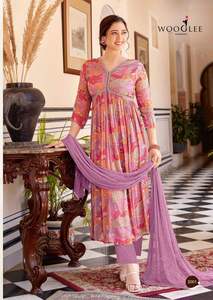 Robe Anarkali verte indienne pour femmes, robe longue Anarkali imprimée, robe Anarkali - Product Image 6