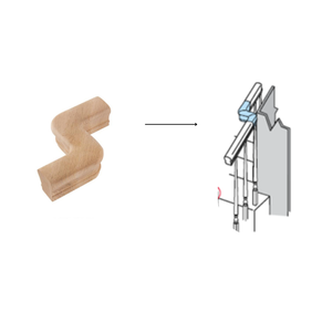 Top Trending White Oak Right Hand Offset Rail 7248 Hand Rail Fitting Diseño moderno para cualquier escalera - Product Image 5