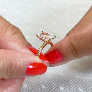Anillo de Compromiso con Diamante Blanco Solitario Cultivado en Laboratorio, Corte Radiante, Oro Amarillo de 14kt, 18kt, 10kt, 9kt, 2.00ct, Certificado IGI, para Mujer - Product Image 3