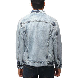 Veste en jean classique pour hommes en gros sur mesure vêtements décontractés boutonnés manteau durable derniers vêtements de mode de haute qualité - Product Image 2