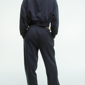 เสื้อสเวตเตอร์คอกลมแขนยาวผ้าฝ้ายระบายอากาศระบายอากาศได้ดีพิมพ์ลายกราฟิกสำหรับผู้หญิงเสื้อผ้าคอตตอนโอเวอร์ไซส์แบบกำหนดเอง - Product Image 2