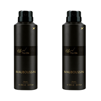 Mauboussin 2 x 200 ml, spray parfumé floral longue durée pour femmes, déodorant et anti-transpirant pour adultes
