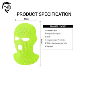 หมวกบีนนี่หน้ากากสกีแบบถักเต็มหน้ามีรู3รูสำหรับรถจักรยานยนต์และสกีออกแบบได้ตามต้องการ - Product Image 5