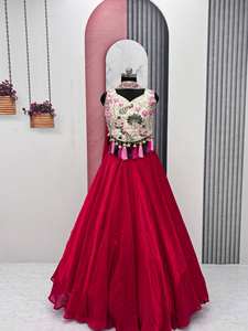 Lehenga choli ผ้าชุดผ้าไหมบริสุทธิ์บริสุทธิ์บริสุทธิ์มีชุดผ้าไหม - Product Image 2