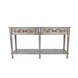 Luxury Classic <b>Console</b> <b>Table</b> Handcrafted Wooden Design with <b>Gold</b> Floral Details Elegant French Style Furniture - Product Image 1