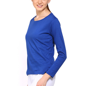 Camisas de manga larga de algodón 100% de alta calidad para mujer/Producto Premium Nuevo estilo Camisetas de manga larga de color sólido personalizadas - Product Image 4