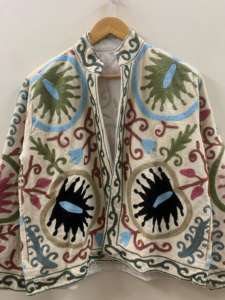 2025 vente chaude fabriqué à la main multicolore fil broderie Suzani veste été main broderie coton vestes - Product Image 3