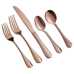 Juego de Cubiertos de Metal con Acabado en Oro Rosa, Juego de Cubiertos Artesanal Indio para Restaurantes y Hoteles - Product Image 4