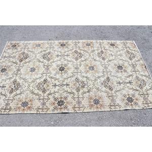 Tapis vintage 3,9 x 6,7 pieds, tapis turc, tapis oriental gris en laine - Product Image 3