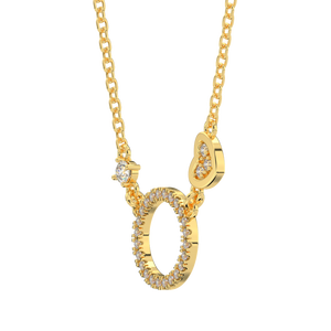 OEM ODM 10K oro sólido geométrico corazón colgante collar de alta calidad CZ piedra rodio plateado circón para mujeres Vietnam fábrica - Product Image 4