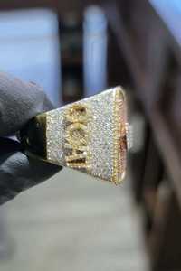 Bague de mariage et de fête pour homme, style hip-hop, plaquée or 10 carats, rhodiée, sans nickel, avec moissanite VVS, personnalisée - Product Image 2