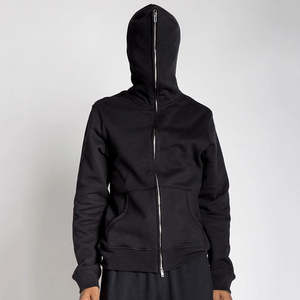 100% algodón de alta calidad personalizado de los hombres Full Zip up Hoodie French Terry Blank Drop Shoulder puff impresión sudaderas con capucha - Product Image 6