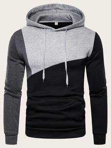 Sudadera con capucha informal para hombre 2025 algodón de alta calidad polar invierno cálido color liso bloque pulóver Sudadera con capucha - Product Image 5