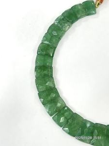 สร้อยคอช็อคเกอร์ทรงเหลี่ยมหรูหรา ทำจากควอตซ์สีเขียวธรรมชาติ เกรด AAA ความยาว 18 นิ้ว - Product Image 2