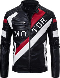 เสื้อแจ็คเก็ตหนังแท้ทรงสลิมฟิตสำหรับผู้ชาย ดีไซน์สไตล์ไบค์เกอร์ ระบายอากาศได้ดี เหมาะสำหรับฤดูหนาว สไตล์สตรีทแฟชั่น  สามารถปรับแต่งได้ - Product Image 1