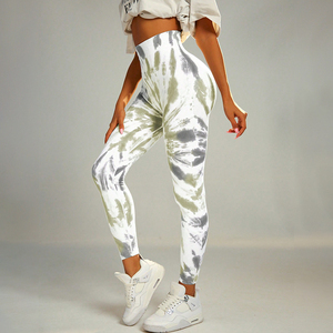 Leggings de yoga super doux pour femmes à la mode personnalisés en gros Leggings teintés à taille haute sans couture - Product Image 2